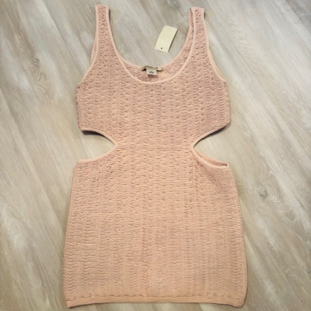 Y2K Arden B Cutout Textured Bodycon Dress size M/L Cream Colored NWT